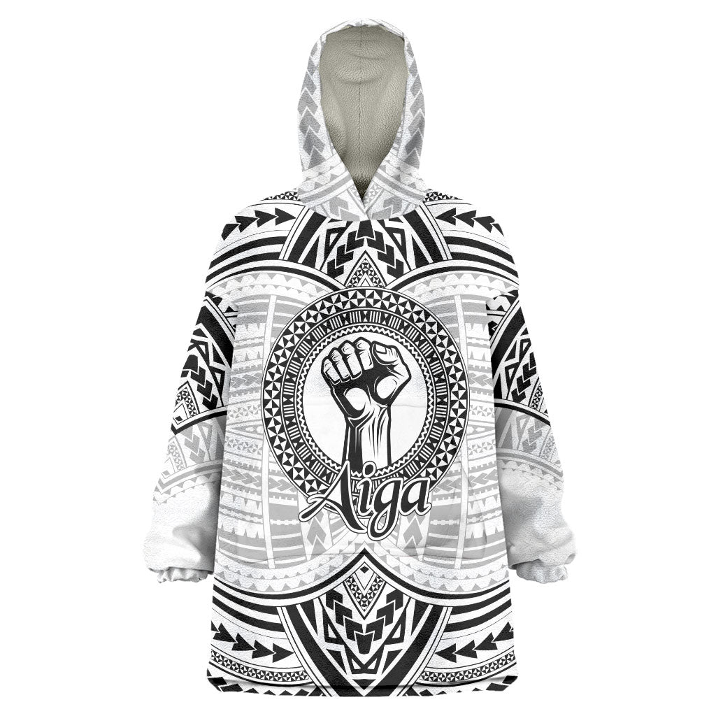 Aiga Samoa Raised Fist Wearable Blanket Hoodie Polynesian Tribal Tattoo Art Family Pride