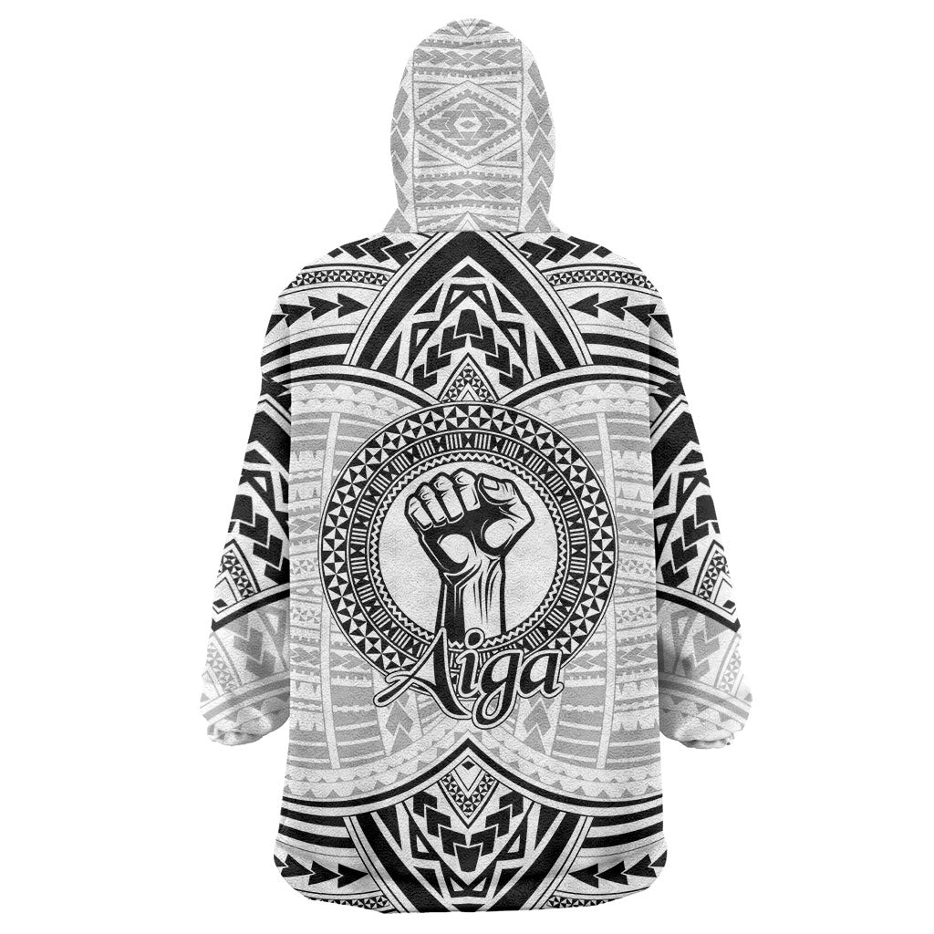 Aiga Samoa Raised Fist Wearable Blanket Hoodie Polynesian Tribal Tattoo Art Family Pride