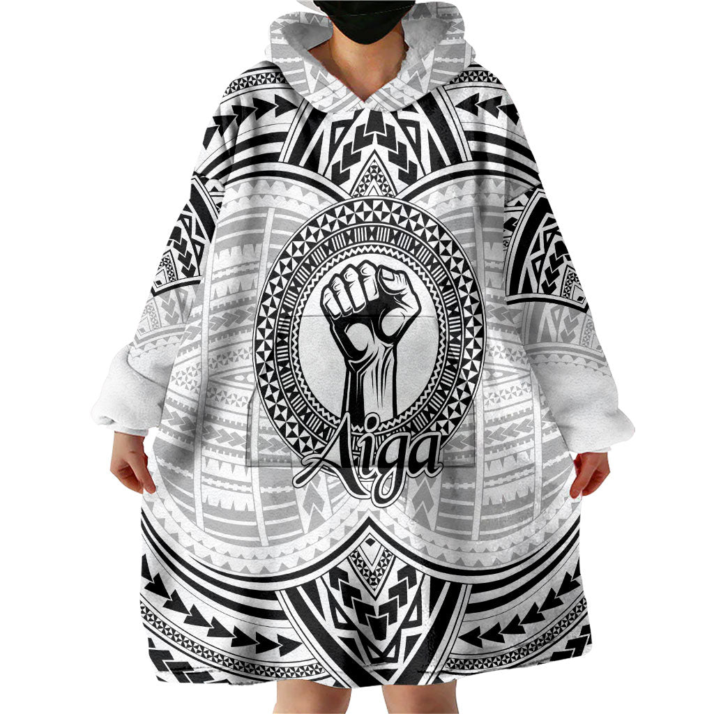 Aiga Samoa Raised Fist Wearable Blanket Hoodie Polynesian Tribal Tattoo Art Family Pride