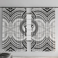 Aiga Samoa Raised Fist Window Curtain Polynesian Tribal Tattoo Art Family Pride