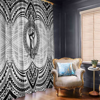 Aiga Samoa Raised Fist Window Curtain Polynesian Tribal Tattoo Art Family Pride