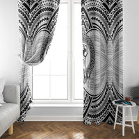 Aiga Samoa Raised Fist Window Curtain Polynesian Tribal Tattoo Art Family Pride