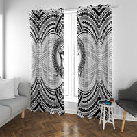 Aiga Samoa Raised Fist Window Curtain Polynesian Tribal Tattoo Art Family Pride