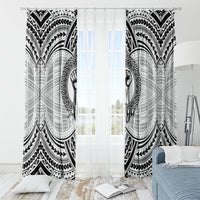 Aiga Samoa Raised Fist Window Curtain Polynesian Tribal Tattoo Art Family Pride