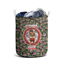 Samoa Aiga Polynesian Laundry Basket Tropical Floral Hibiscus Pattern Island Heritage