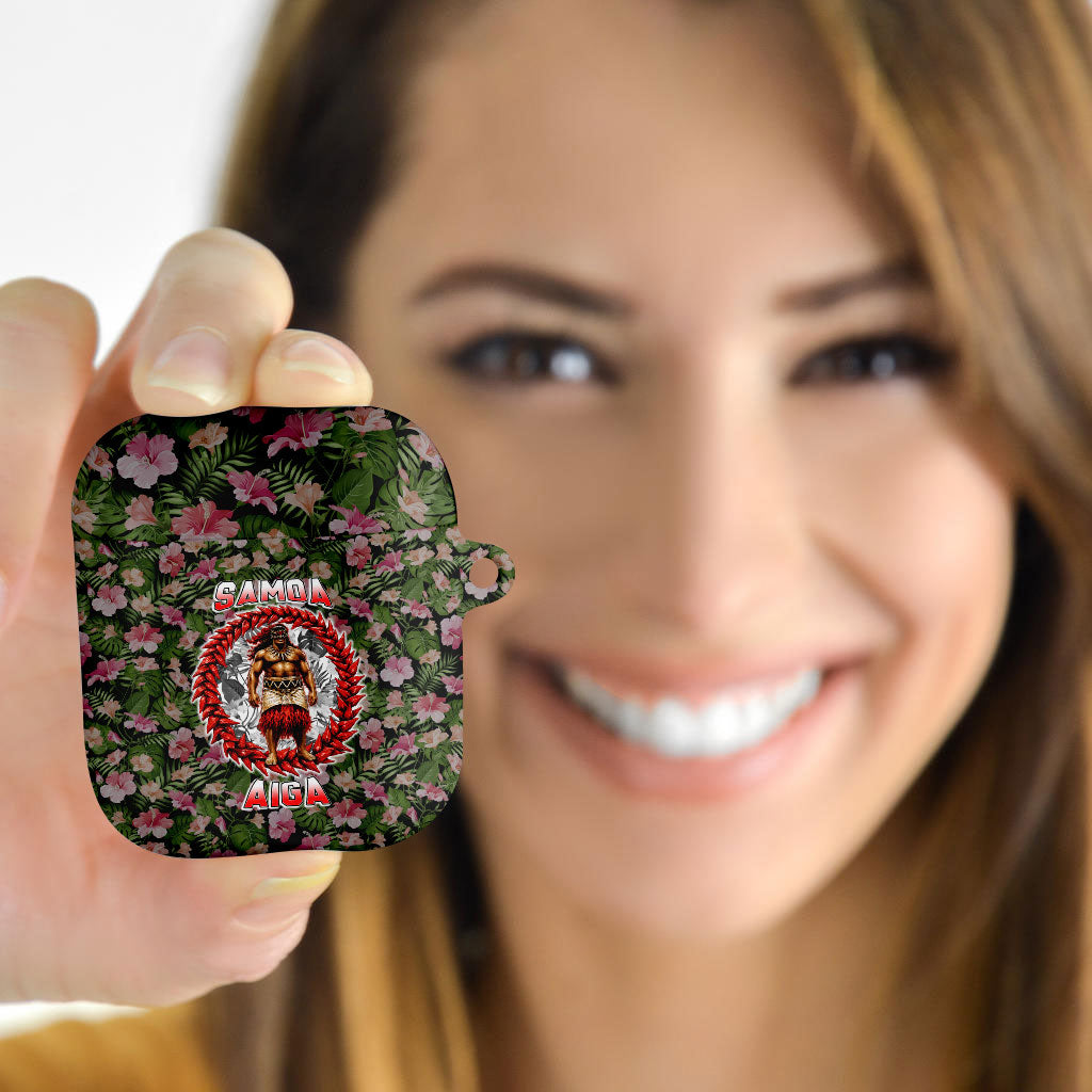 Samoa Aiga Polynesian AirPods Case Tropical Floral Hibiscus Pattern Island Heritage