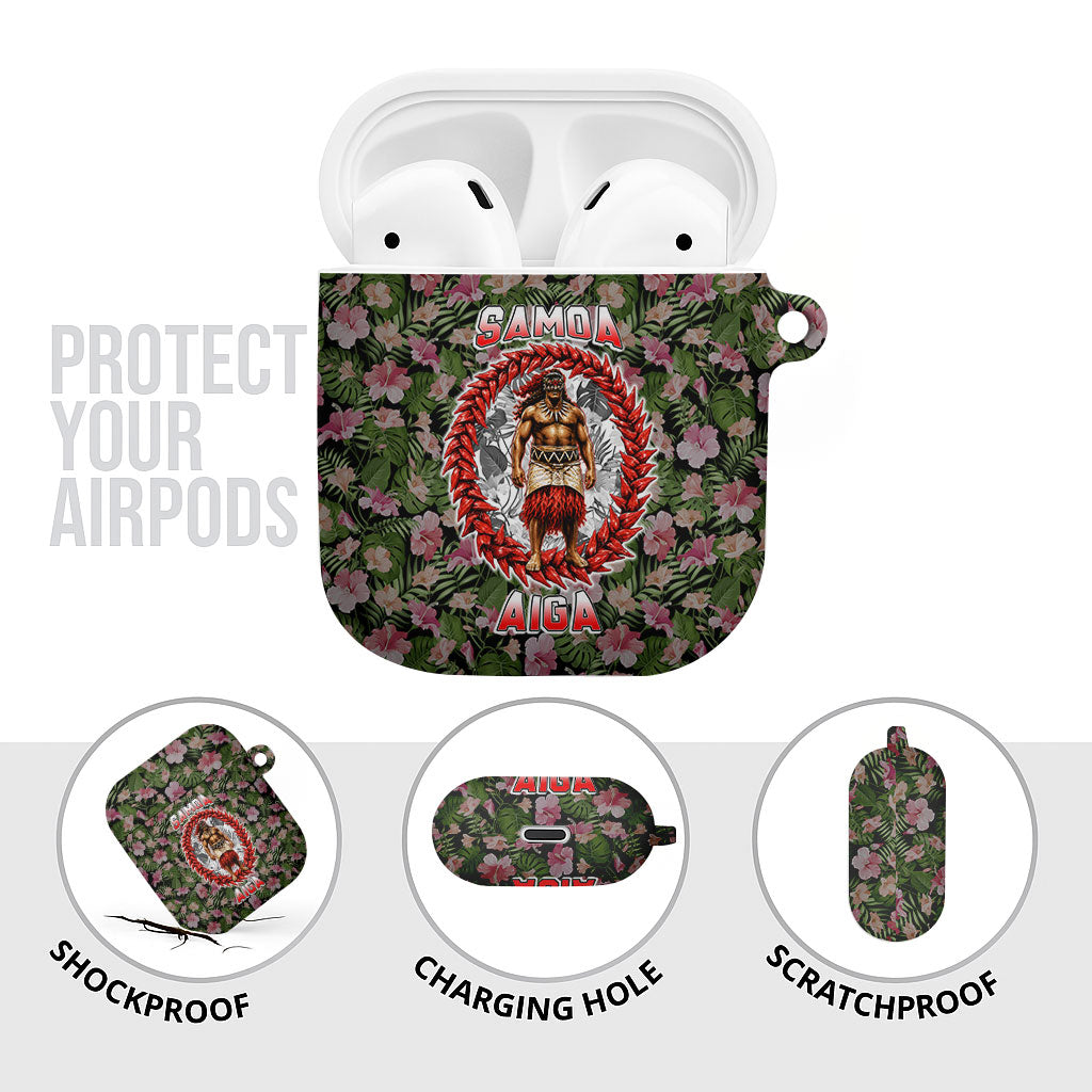 Samoa Aiga Polynesian AirPods Case Tropical Floral Hibiscus Pattern Island Heritage