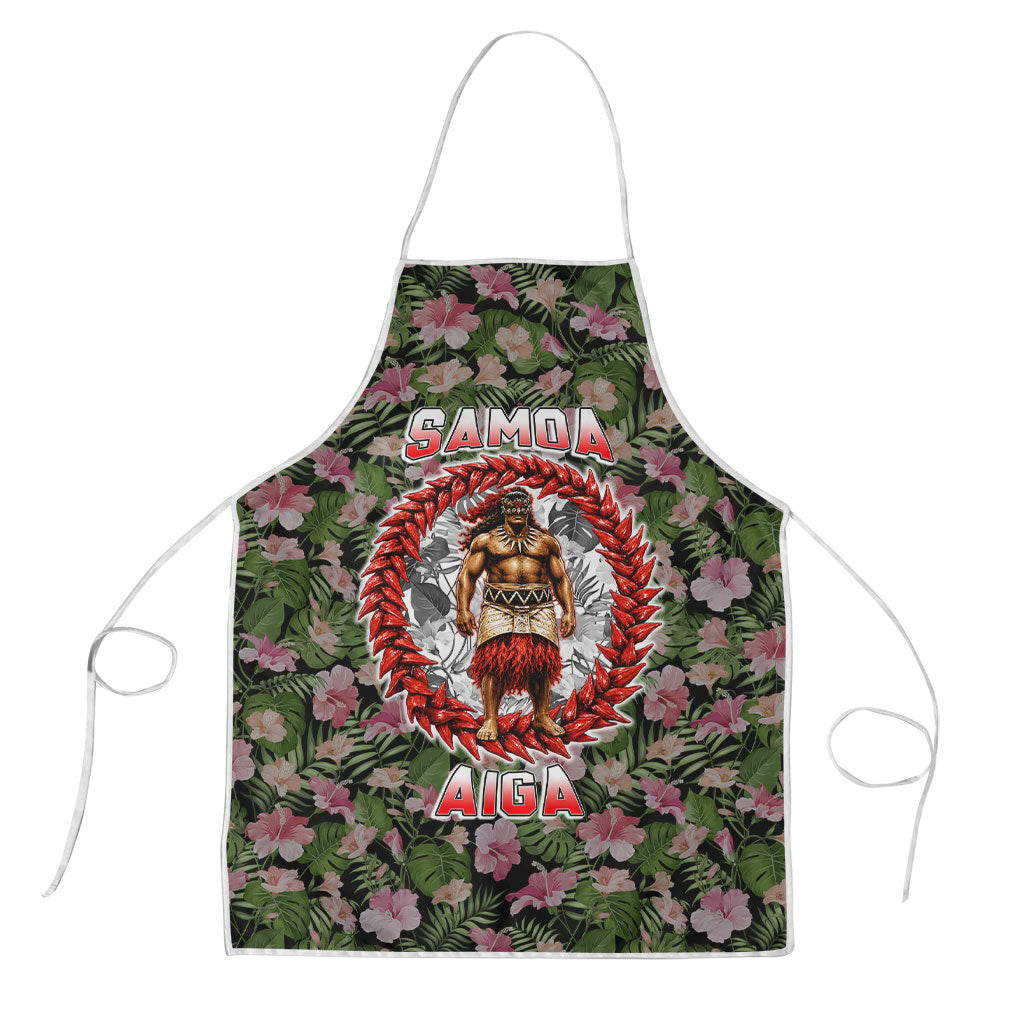 Samoa Aiga Polynesian Apron Tropical Floral Hibiscus Pattern Island Heritage