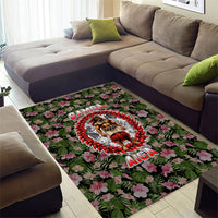 Samoa Aiga Polynesian Area Rug Tropical Floral Hibiscus Pattern Island Heritage