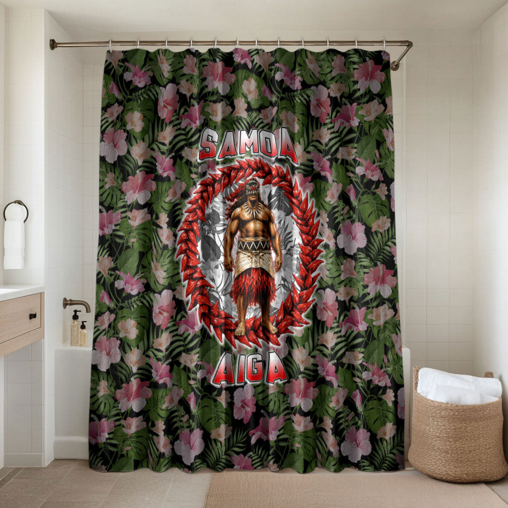 Samoa Aiga Polynesian Bathroom Set Tropical Floral Hibiscus Pattern Island Heritage