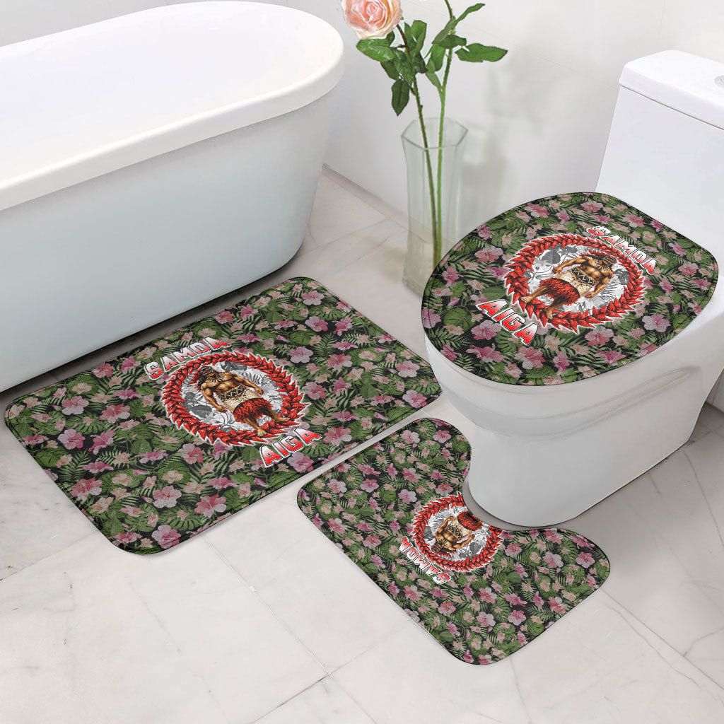 Samoa Aiga Polynesian Bathroom Set Tropical Floral Hibiscus Pattern Island Heritage