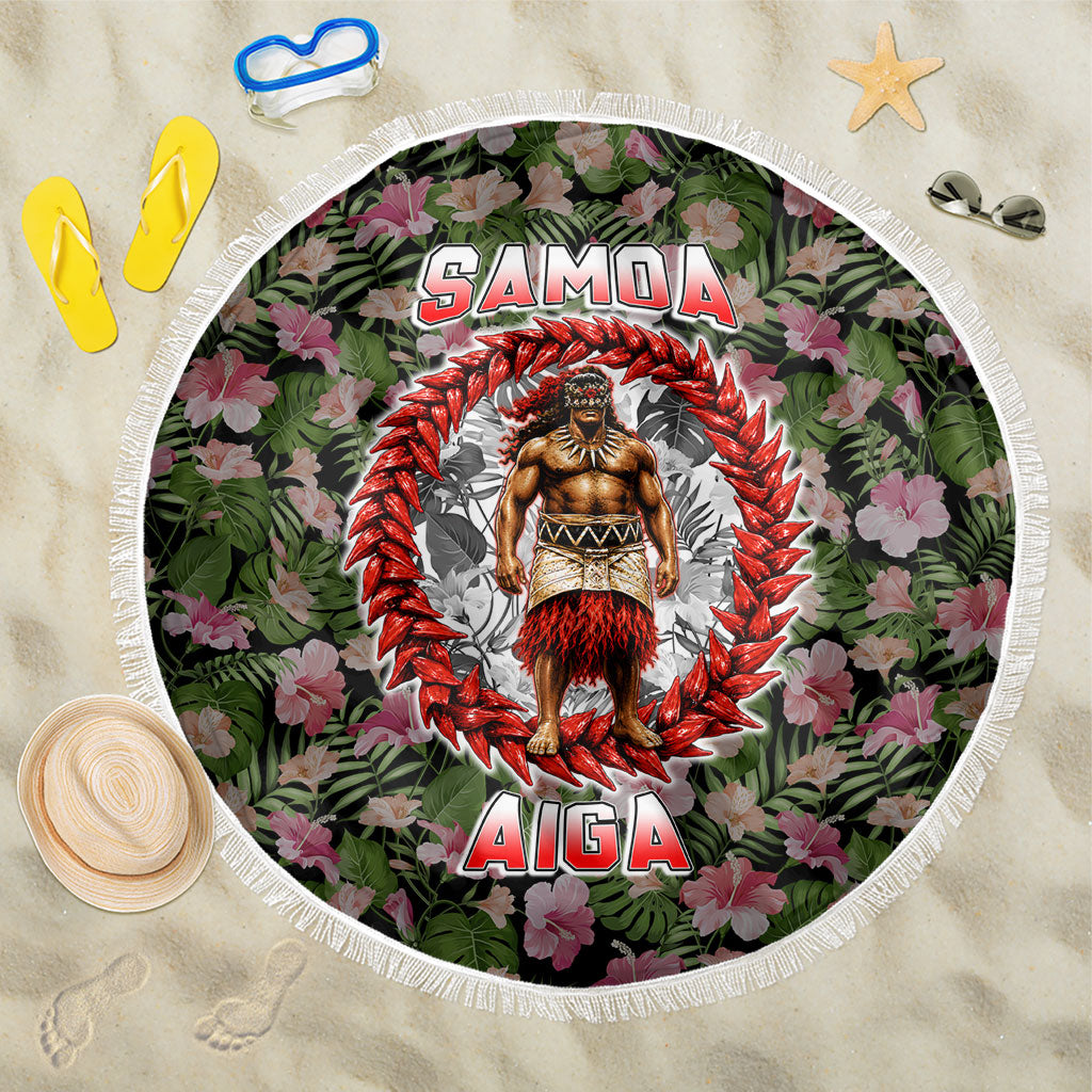 Samoa Aiga Polynesian Beach Blanket Tropical Floral Hibiscus Pattern Island Heritage