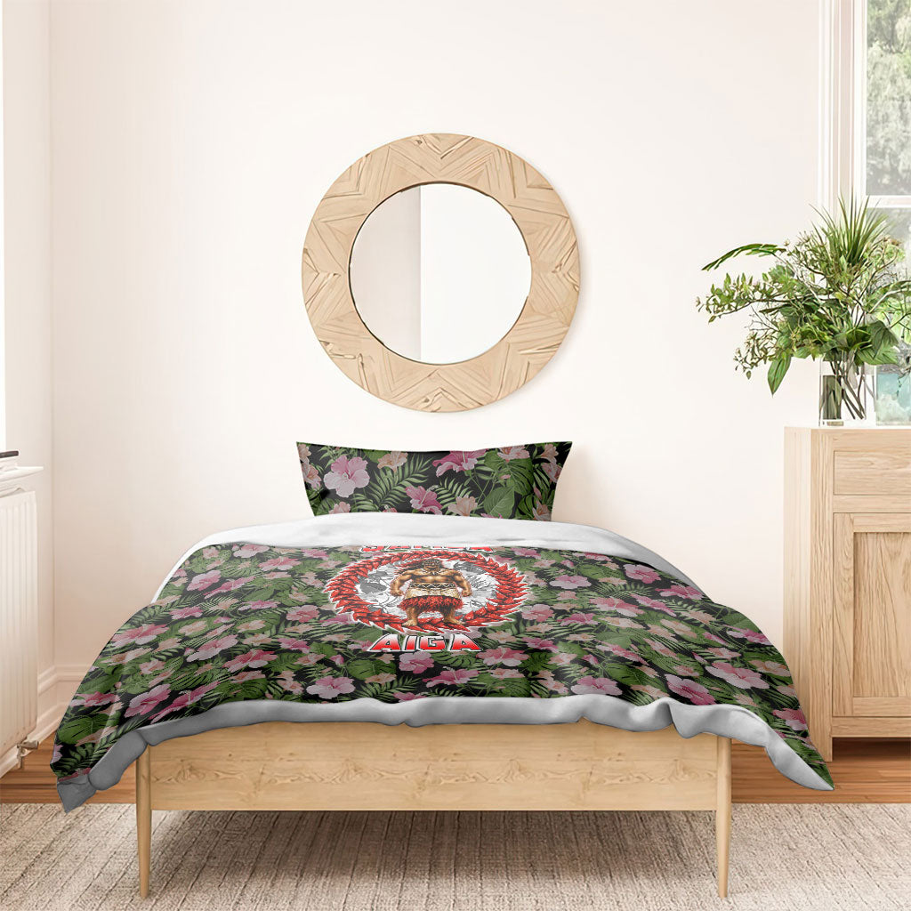 Samoa Aiga Polynesian Bedding Set Tropical Floral Hibiscus Pattern Island Heritage