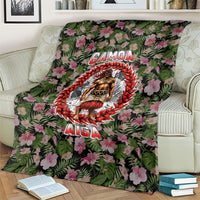 Samoa Aiga Polynesian Blanket Tropical Floral Hibiscus Pattern Island Heritage