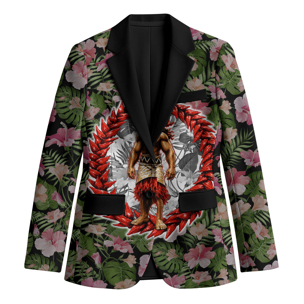 Samoa Aiga Polynesian Blazer Tropical Floral Hibiscus Pattern Island Heritage