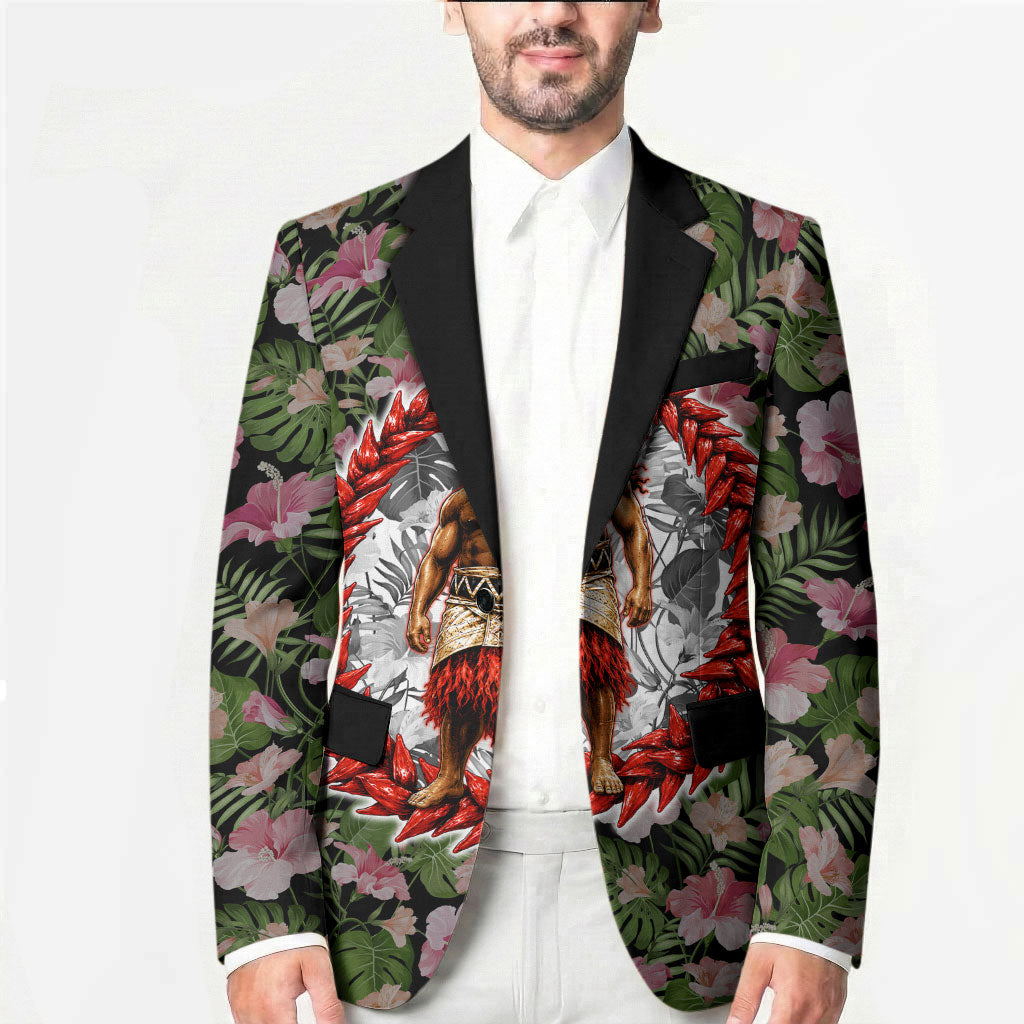 Samoa Aiga Polynesian Blazer Tropical Floral Hibiscus Pattern Island Heritage