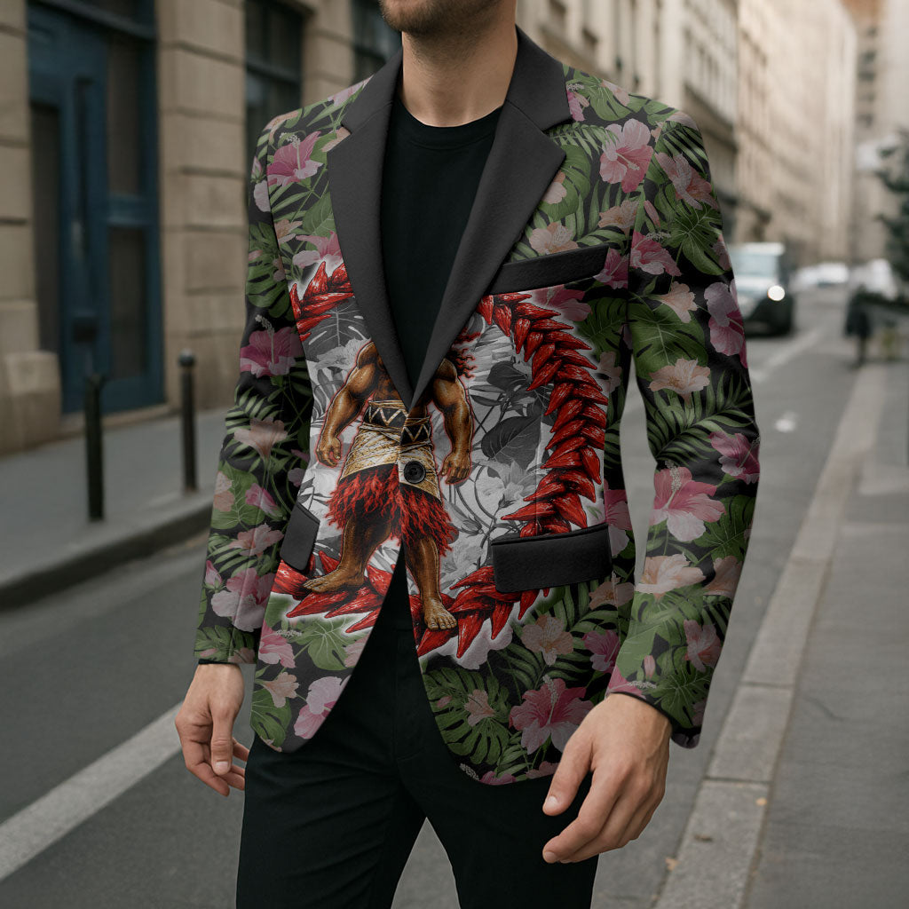 Samoa Aiga Polynesian Blazer Tropical Floral Hibiscus Pattern Island Heritage
