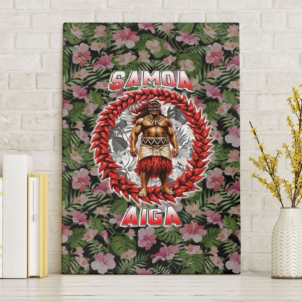 Samoa Aiga Polynesian Canvas Wall Art Tropical Floral Hibiscus Pattern Island Heritage
