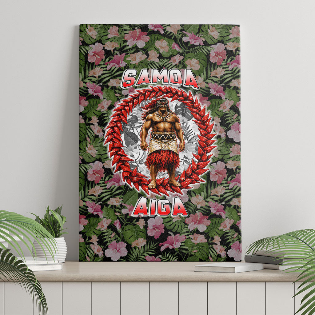 Samoa Aiga Polynesian Canvas Wall Art Tropical Floral Hibiscus Pattern Island Heritage