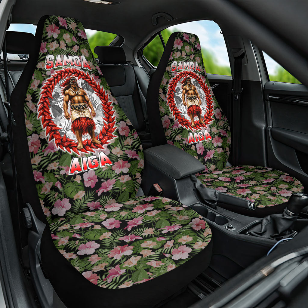 Samoa Aiga Polynesian Car Seat Cover Tropical Floral Hibiscus Pattern Island Heritage