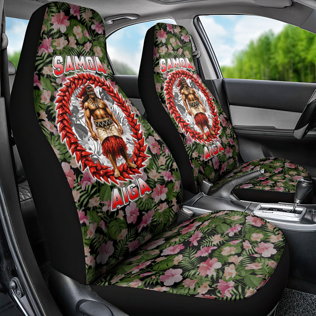 Samoa Aiga Polynesian Car Seat Cover Tropical Floral Hibiscus Pattern Island Heritage