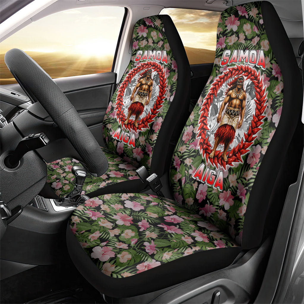 Samoa Aiga Polynesian Car Seat Cover Tropical Floral Hibiscus Pattern Island Heritage