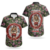 Samoa Aiga Polynesian Couples Matching Short Sleeve Bodycon Dress and Hawaiian Shirt Tropical Floral Hibiscus Pattern Island Heritage