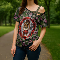 Samoa Aiga Polynesian Cross Shoulder Shirt Tropical Floral Hibiscus Pattern Island Heritage