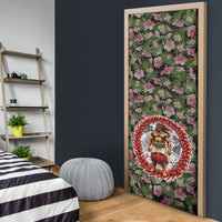 Samoa Aiga Polynesian Door Cover Tropical Floral Hibiscus Pattern Island Heritage