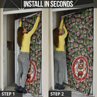 Samoa Aiga Polynesian Door Cover Tropical Floral Hibiscus Pattern Island Heritage