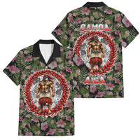 Samoa Aiga Polynesian Family Matching Long Sleeve Bodycon Dress and Hawaiian Shirt Tropical Floral Hibiscus Pattern Island Heritage