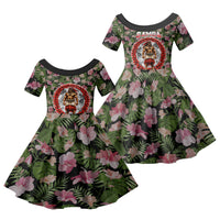 Samoa Aiga Polynesian Family Matching Puletasi and Hawaiian Shirt Tropical Floral Hibiscus Pattern Island Heritage