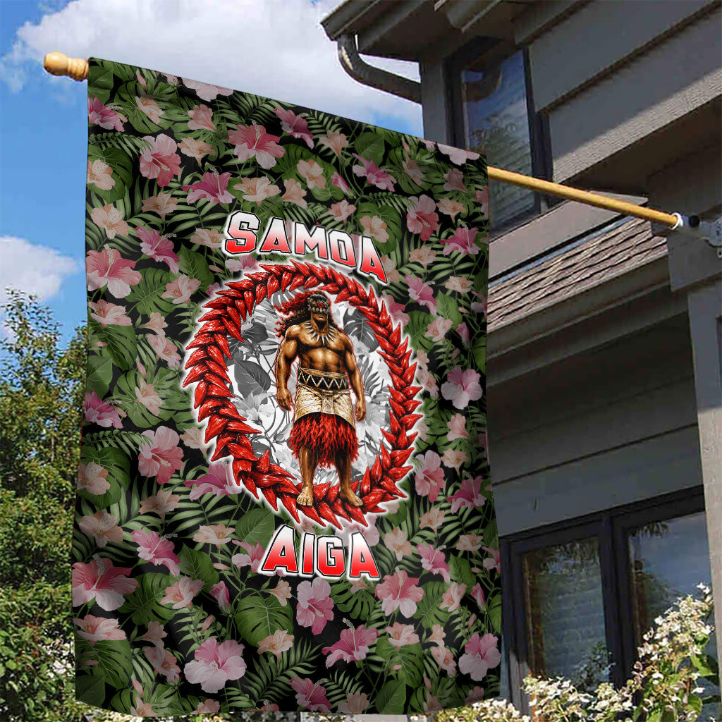 Samoa Aiga Polynesian Garden Flag Tropical Floral Hibiscus Pattern Island Heritage