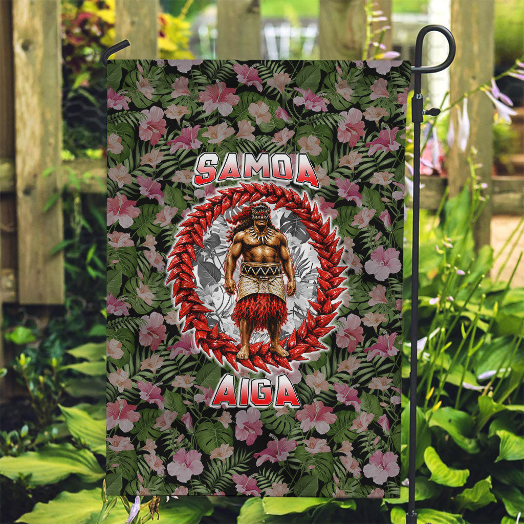 Samoa Aiga Polynesian Garden Flag Tropical Floral Hibiscus Pattern Island Heritage