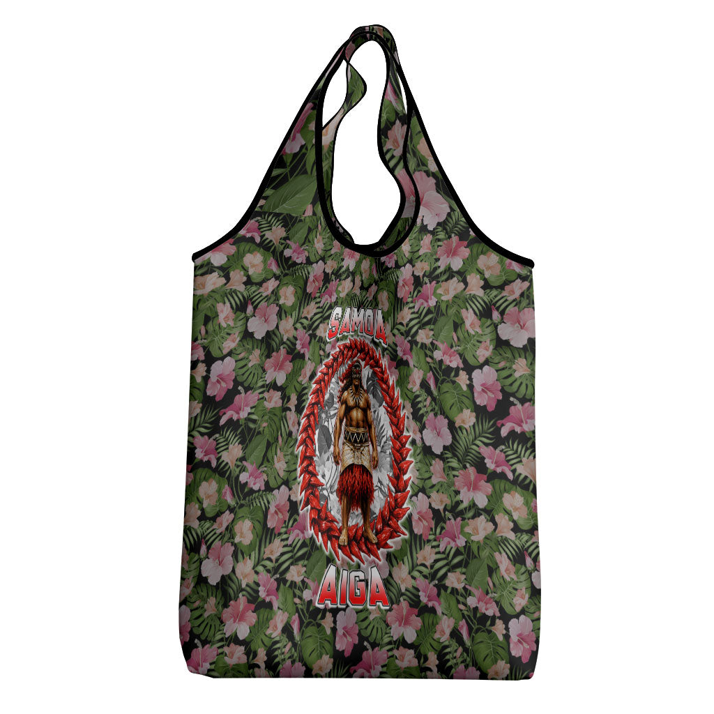 Samoa Aiga Polynesian Grocery Bag Tropical Floral Hibiscus Pattern Island Heritage