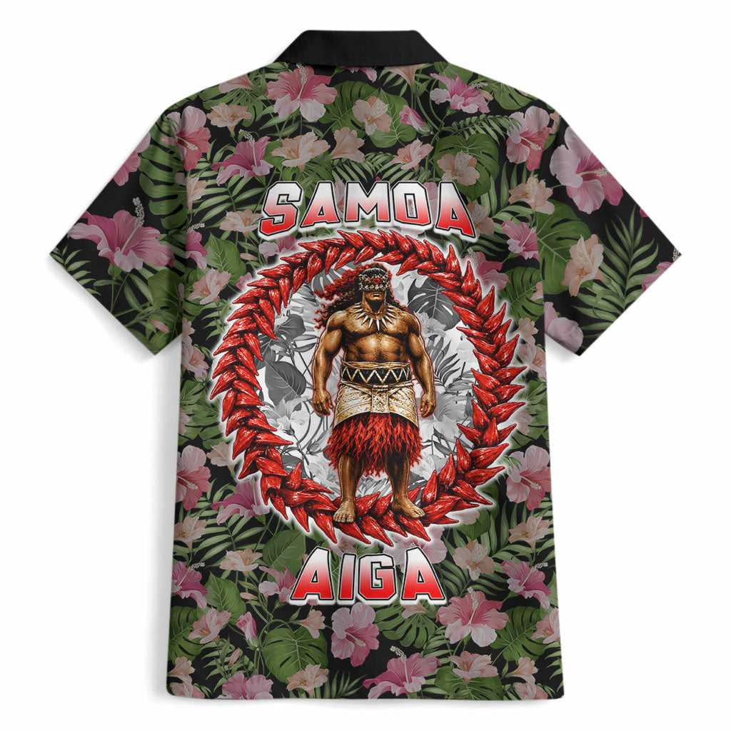 Samoa Aiga Polynesian Hawaiian Shirt Tropical Floral Hibiscus Pattern Island Heritage
