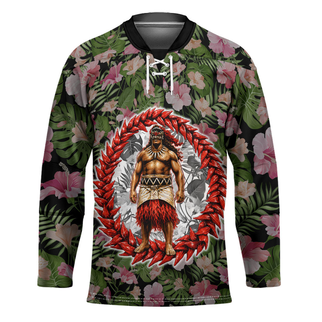 Samoa Aiga Polynesian Hockey Jersey Tropical Floral Hibiscus Pattern Island Heritage