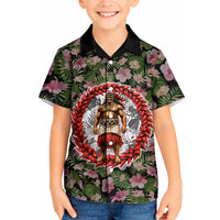 Samoa Aiga Polynesian Kid Hawaiian Shirt Tropical Floral Hibiscus Pattern Island Heritage