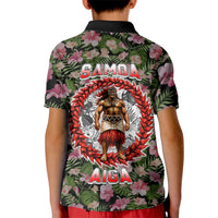 Samoa Aiga Polynesian Kid Polo Shirt Tropical Floral Hibiscus Pattern Island Heritage