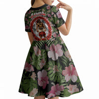 Samoa Aiga Polynesian Kid Short Sleeve Dress Tropical Floral Hibiscus Pattern Island Heritage