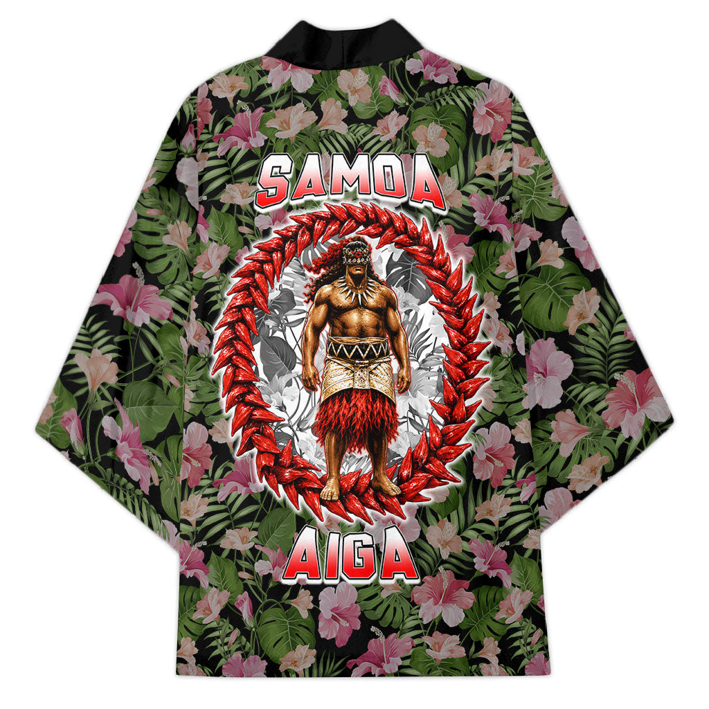 Samoa Aiga Polynesian Kimono Tropical Floral Hibiscus Pattern Island Heritage