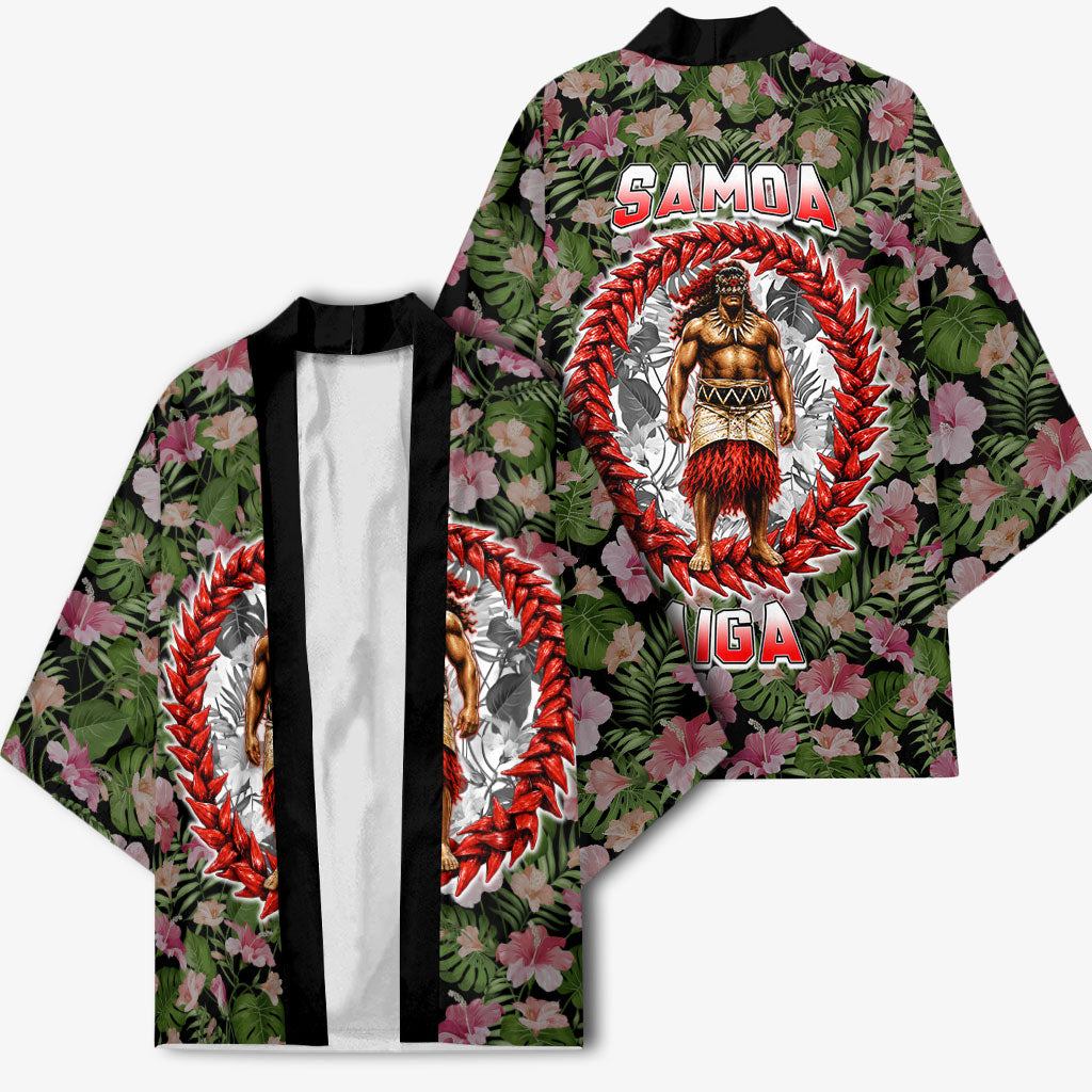 Samoa Aiga Polynesian Kimono Tropical Floral Hibiscus Pattern Island Heritage