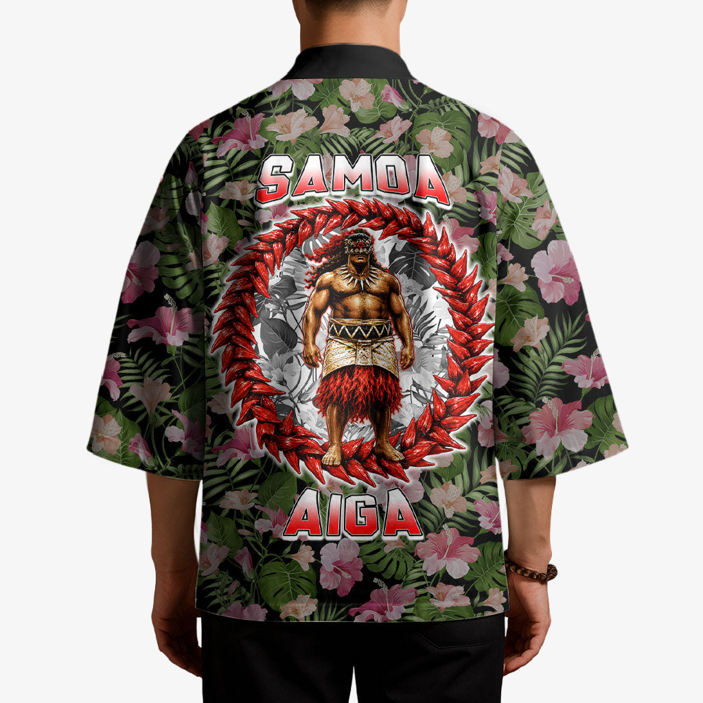 Samoa Aiga Polynesian Kimono Tropical Floral Hibiscus Pattern Island Heritage