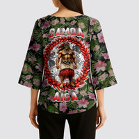 Samoa Aiga Polynesian Kimono Sleeve Blouse Tropical Floral Hibiscus Pattern Island Heritage