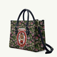 Samoa Aiga Polynesian Leather Bag Tropical Floral Hibiscus Pattern Island Heritage
