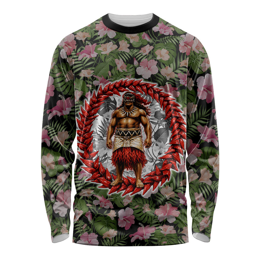 Samoa Aiga Polynesian Long Sleeve Shirt Tropical Floral Hibiscus Pattern Island Heritage