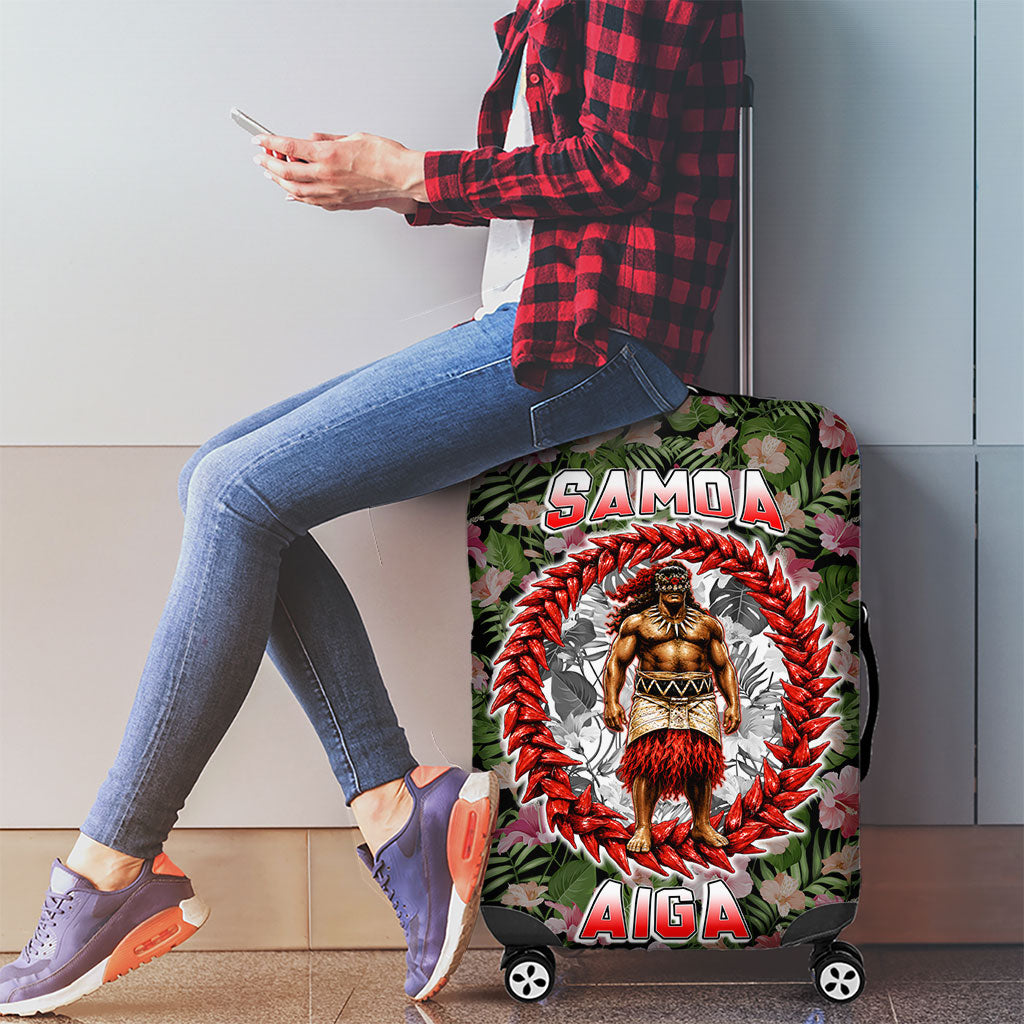 Samoa Aiga Polynesian Luggage Cover Tropical Floral Hibiscus Pattern Island Heritage