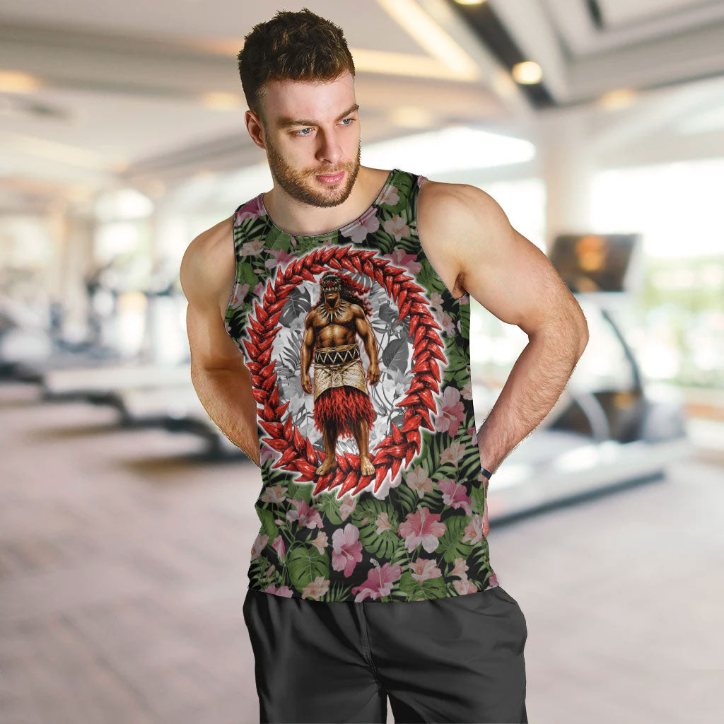 Samoa Aiga Polynesian Men Tank Top Tropical Floral Hibiscus Pattern Island Heritage