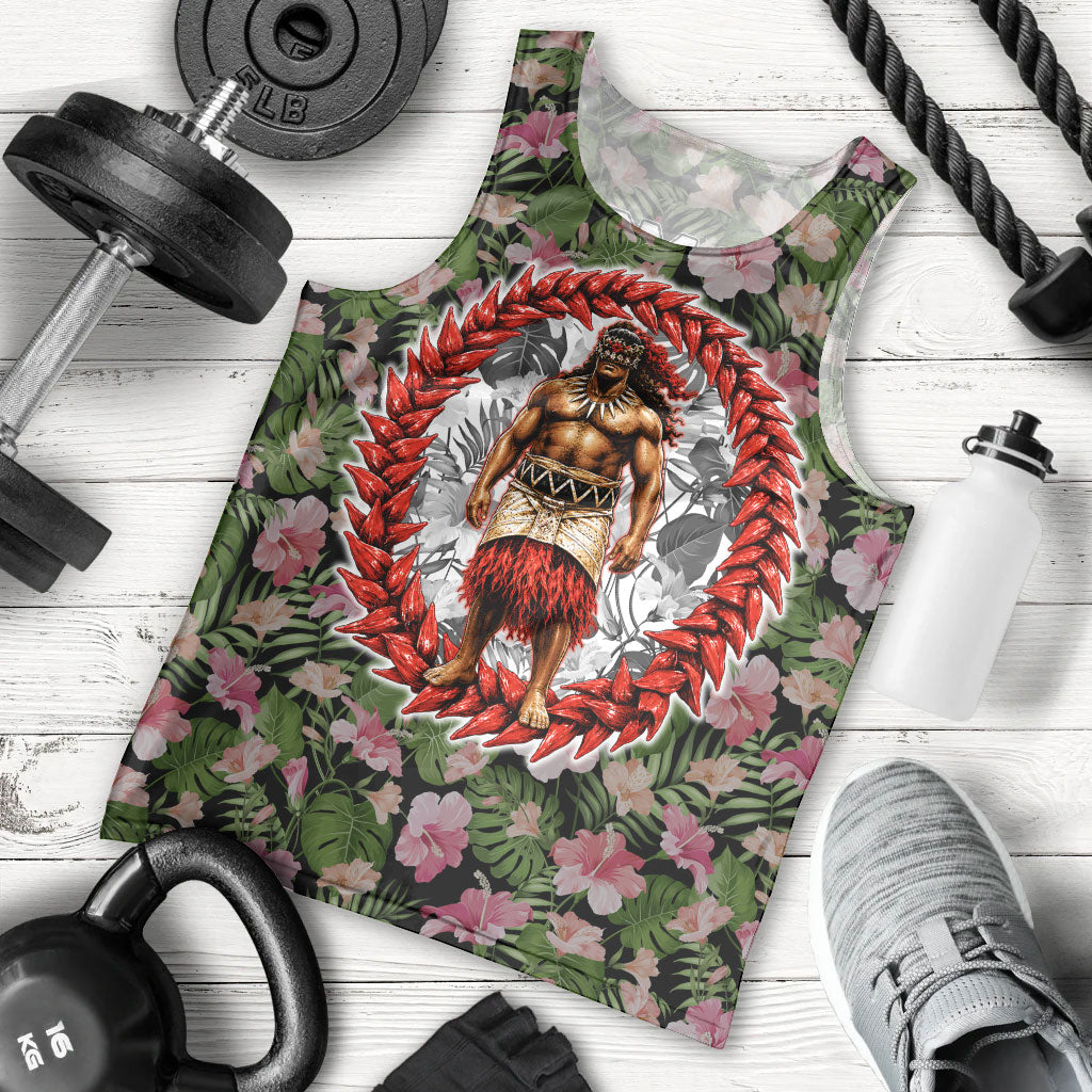 Samoa Aiga Polynesian Men Tank Top Tropical Floral Hibiscus Pattern Island Heritage