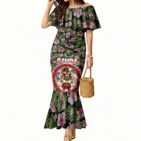 Samoa Aiga Polynesian Mermaid Dress Tropical Floral Hibiscus Pattern Island Heritage